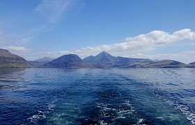 Leaving Scavaig on our Skye Cruise