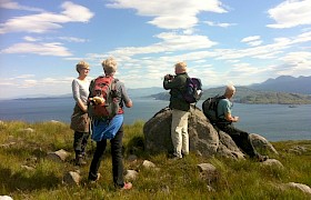 Guests on Eigg on our Skye and Small Isles cruise